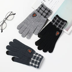 Winter Plus P Marking Thickened Knit Jacquard Adult Thermal Gloves