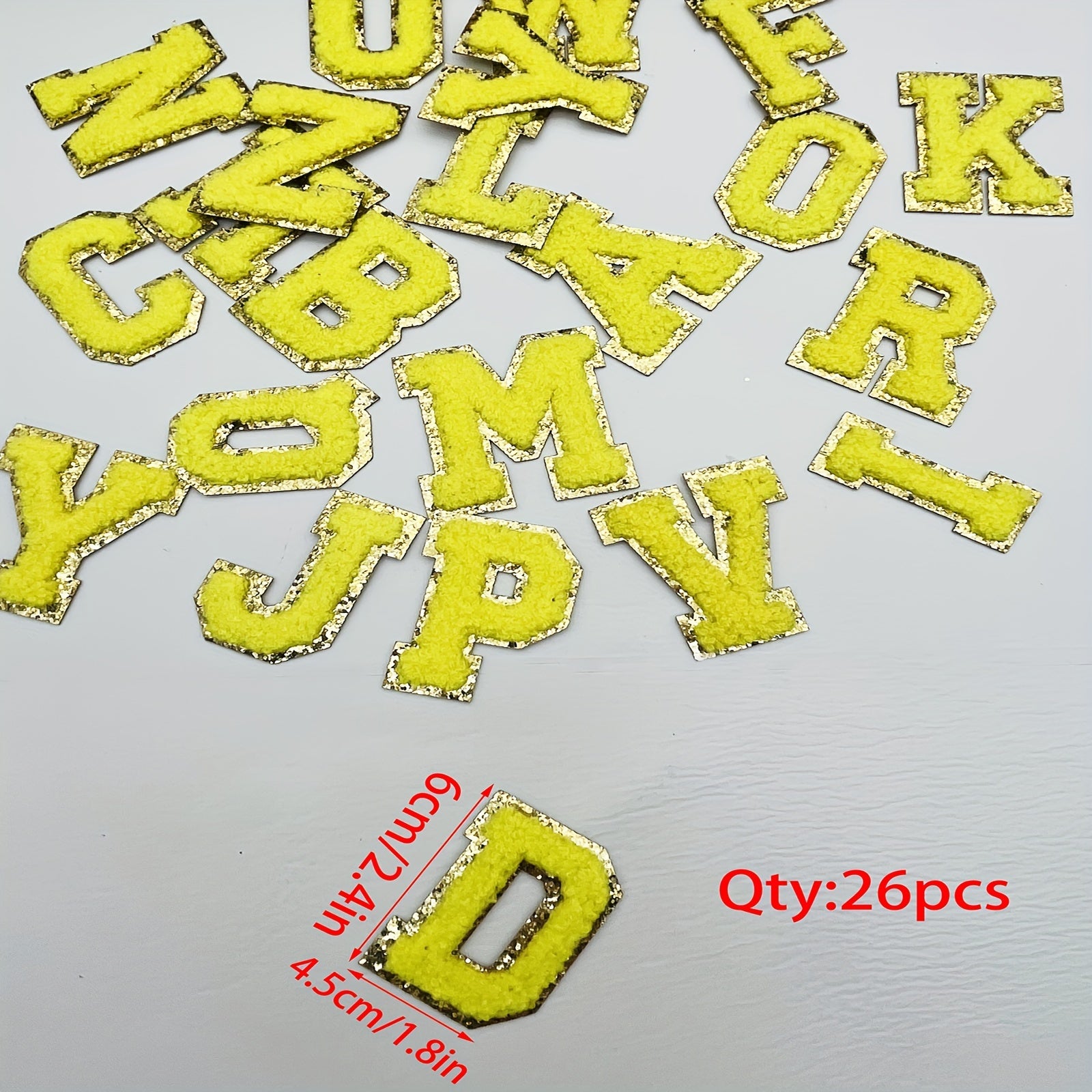 26pcs Alphabet Glitters Patch for DIY Clothes Hat Bags