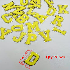 26pcs Alphabet Glitters Patch for DIY Clothes Hat Bags