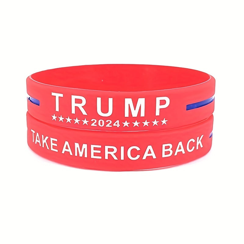 2pcs Patriotic Silicone Bracelets for President Campaign