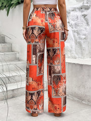  Floral Print Wide Leg Trousers
