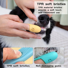 2pcs Pet Silicone Finger Toothbrush Soft Bristle Dental Care for Cats and Dogs