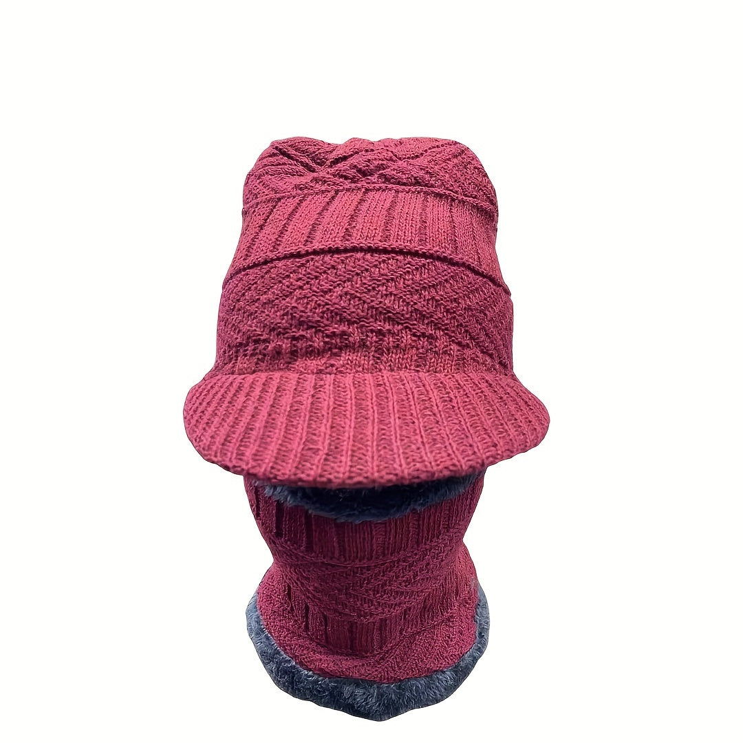 Outdoor Windproof Knitted Hat & Neck Scarf for Cycling