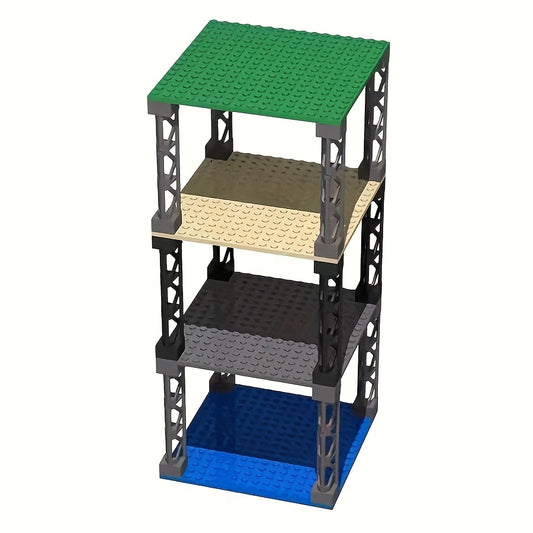 16 Point Building Block Base Dual Sided Board Toy Red Yellow Grey Green