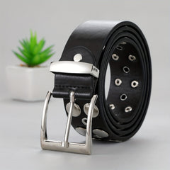 Men's Large Size Pure Belt Punch Versatile Square