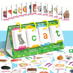 129pcs AOTBLCER CVC Word Flip Chart Double Sided Short Vowel Flashcards
