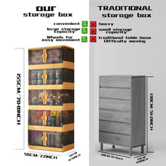 Foldable Storage Box Stackable Plastic Clothing Storage Container