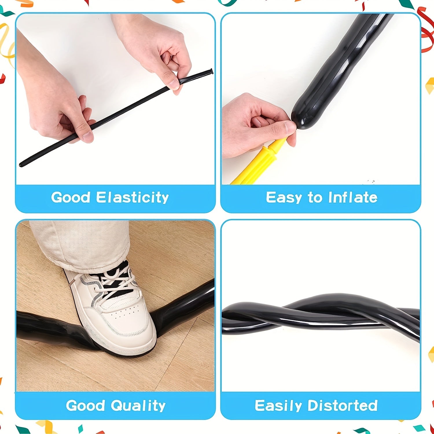 100pcs Twisting Balloons & White Magic Balloons for Party Decorations