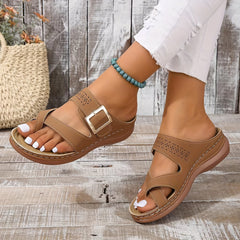 Women's Comfortable Platform Sandals Lightweight Solid Sandals