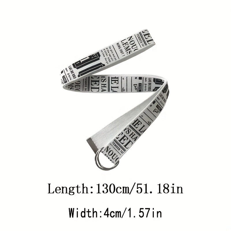 Canvas Denim Double Buckle Belt Women Long Trouser Belt