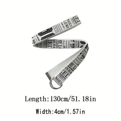 Canvas Denim Double Buckle Belt Women Long Trouser Belt