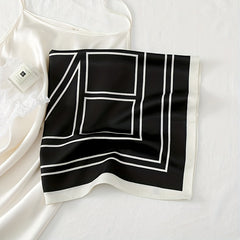 Stripe Print Casual Square Scarf & Bandana Women Headwrap Silk Satin