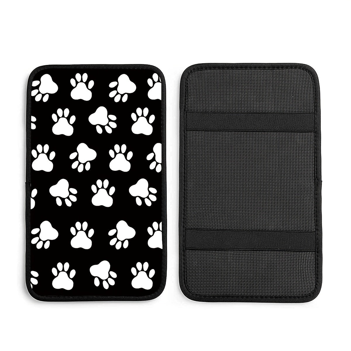 Dog Paw Print Armrest Box Pad Auto Center Console Armrest Protector Cover