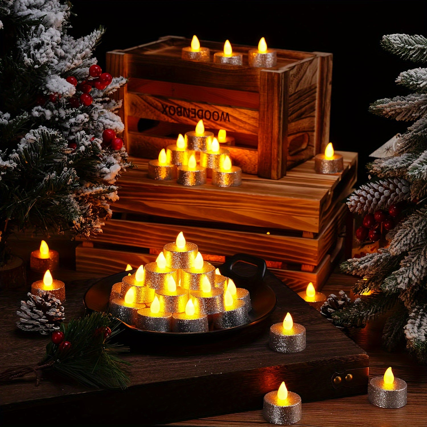 24pcs Electronic Candle LED Tea Wax Smokeless Candle Light