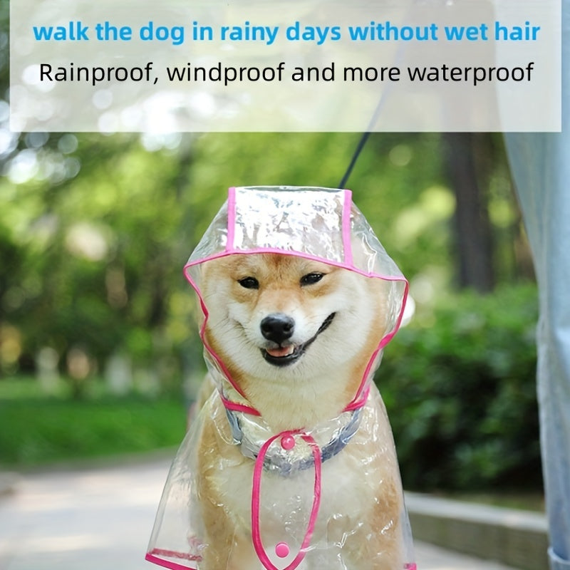 Clear Hooded Pet Plastic Raincoat Poncho for Toy Small Dogs Cat Clothes