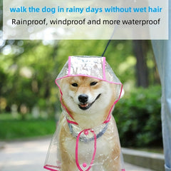 Clear Hooded Pet Plastic Raincoat Poncho for Toy Small Dogs Cat Clothes
