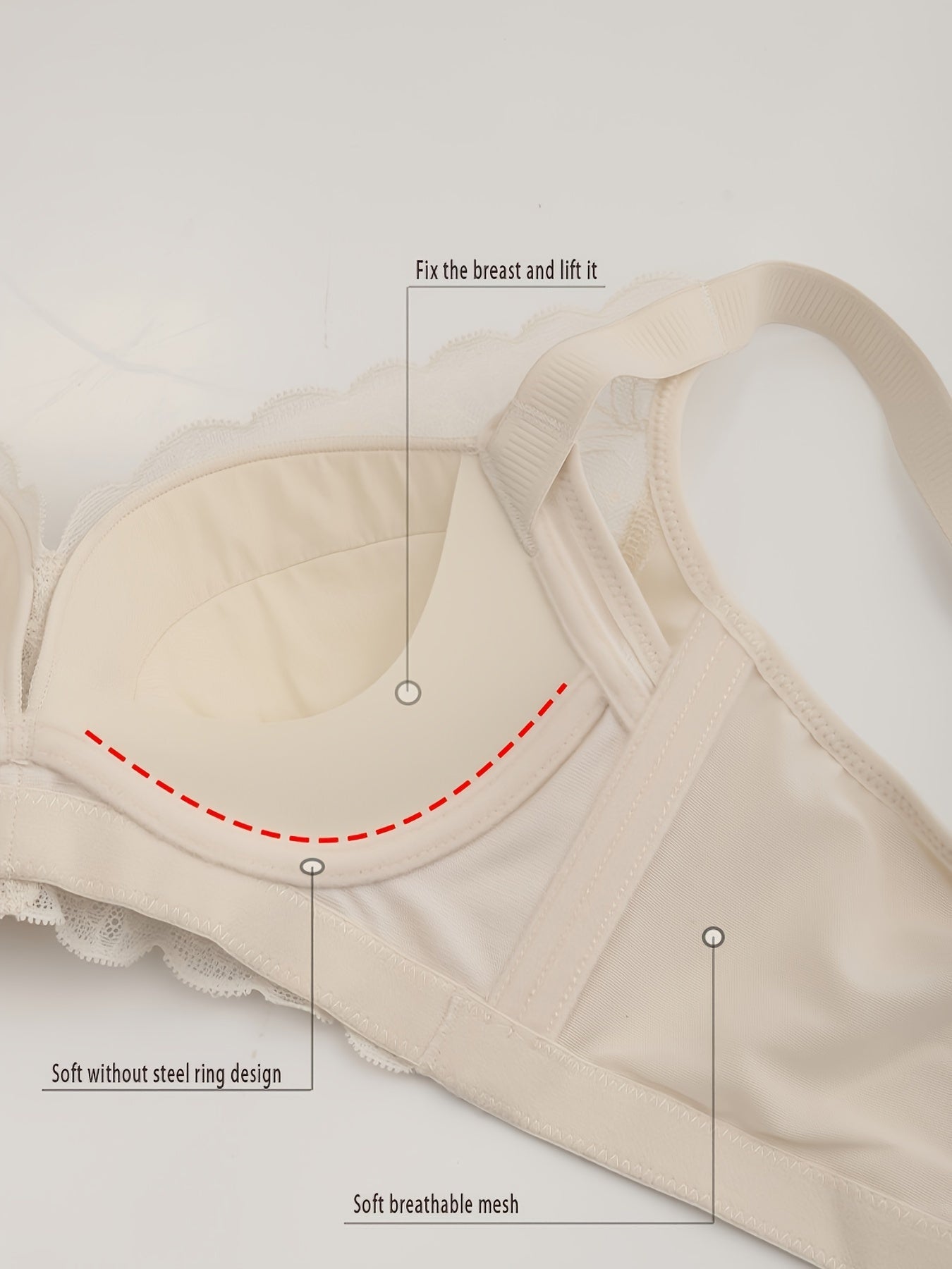 Lace Push Up Bra, Comfy & Breathable Women's Lingerie