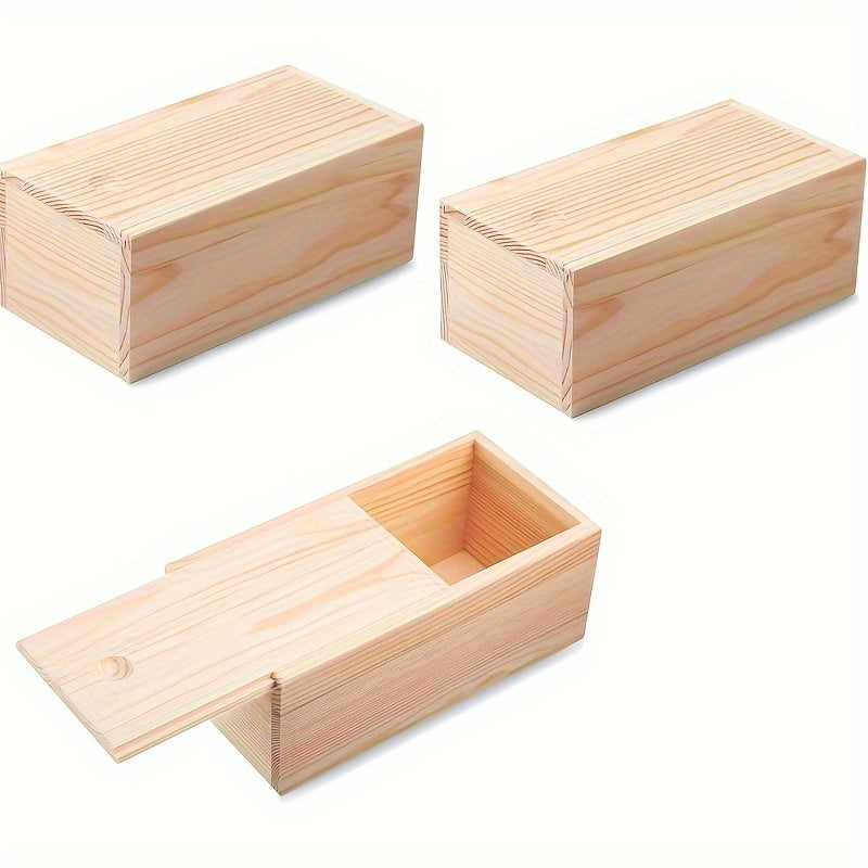 Small Wooden Storage Box with Sliding Lid