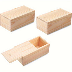 Small Wooden Storage Box with Sliding Lid