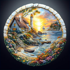 Coastal Sunset Wooden Jigsaw Puzzle - Unique Irregular Shape Brain Teaser