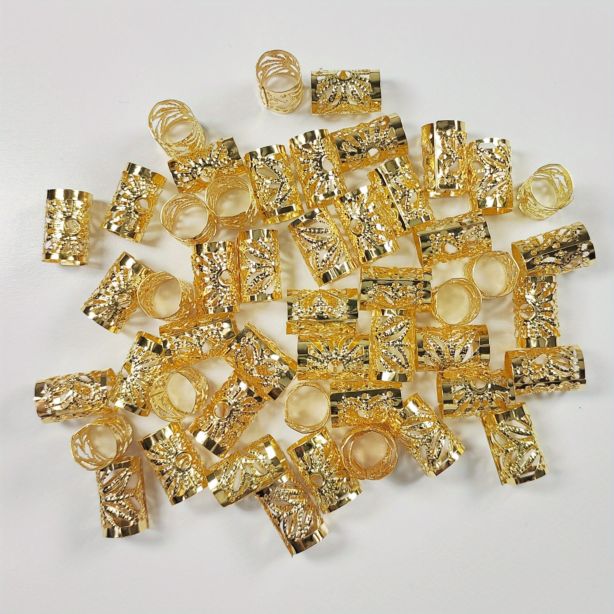 30pcs Dreadlocks Rings Hair Beads Accessories Adjustable Golden Silvery Colorful
