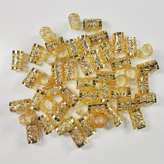 30pcs Dreadlocks Rings Hair Beads Accessories Adjustable Golden Silvery Colorful