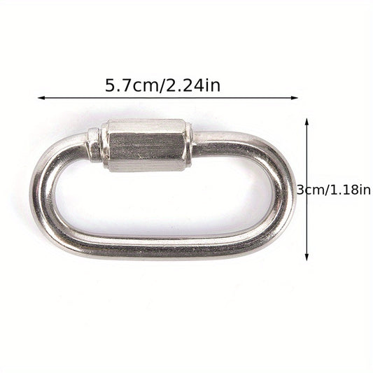 1pc Stainless Steel Screw Lock Carabiner Quick Link Safety Snap Hook
