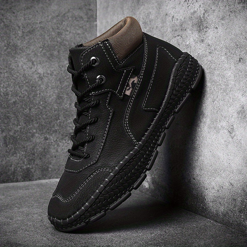 Men's Casual Stitch Solid Low Top Lace up Boots