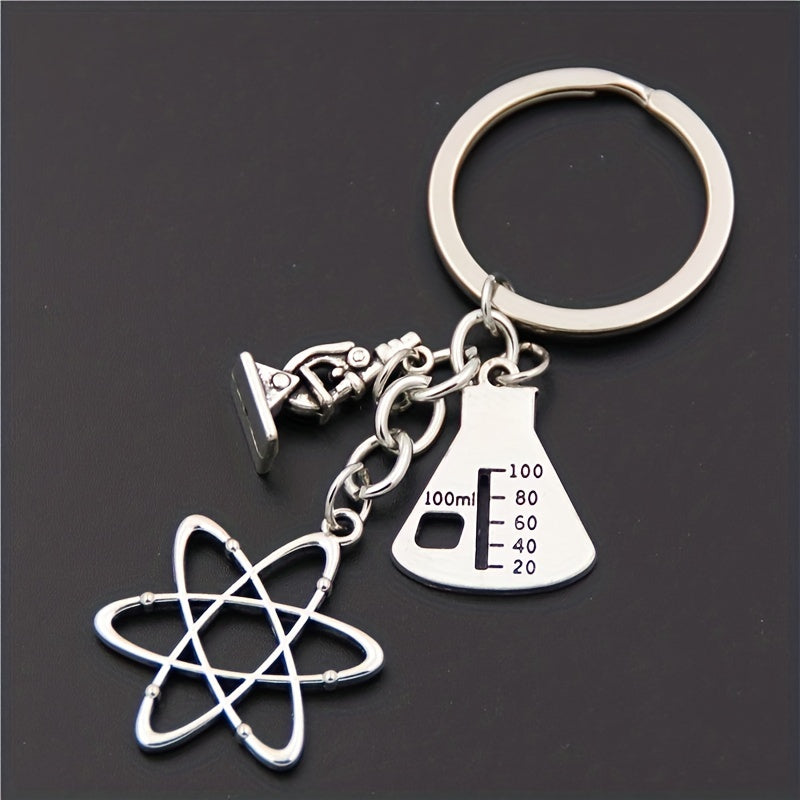 Chemistry Series Keychain Metal Key Ring Purse Handbag Car Charm Phone Pendant