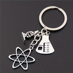 Chemistry Series Keychain Metal Key Ring Purse Handbag Car Charm Phone Pendant