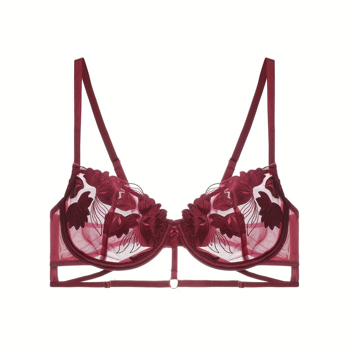 Floral Lace Unlined Bra Sexy Ultra Thin Push Up Intimates Bra
