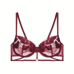 Floral Lace Unlined Bra Sexy Ultra Thin Push Up Intimates Bra