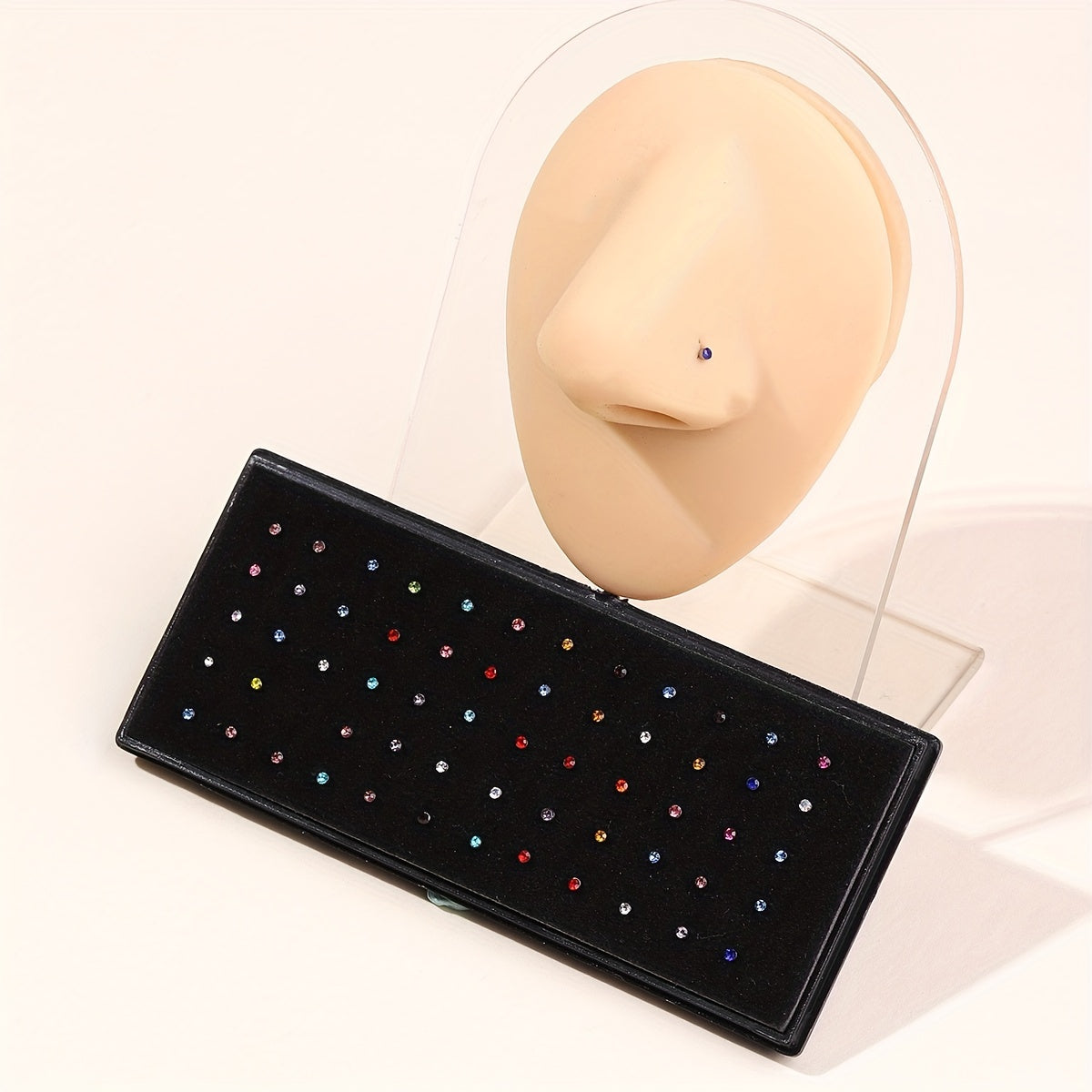 Zircon Inlay Stainless Steel Nose Stud Set