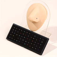 Zircon Inlay Stainless Steel Nose Stud Set