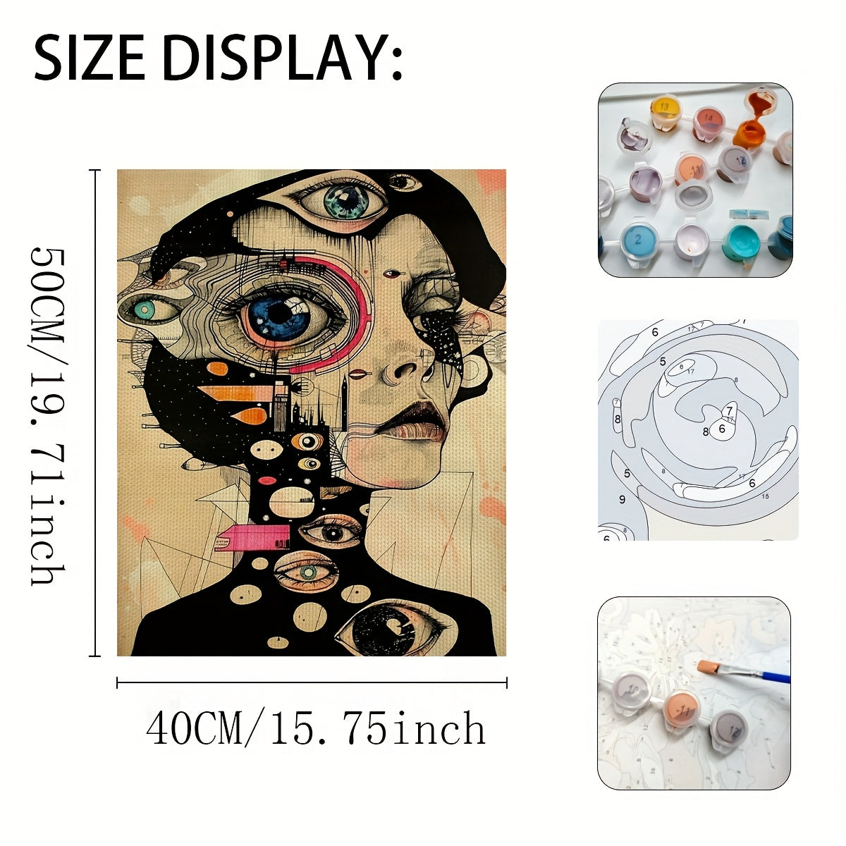 DIY Painting by Numbers Kit Eyed Girl for Beginners