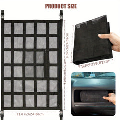 Car Ceiling Cargo Net Pocket Double Layer Mesh Roof Storage Organizer