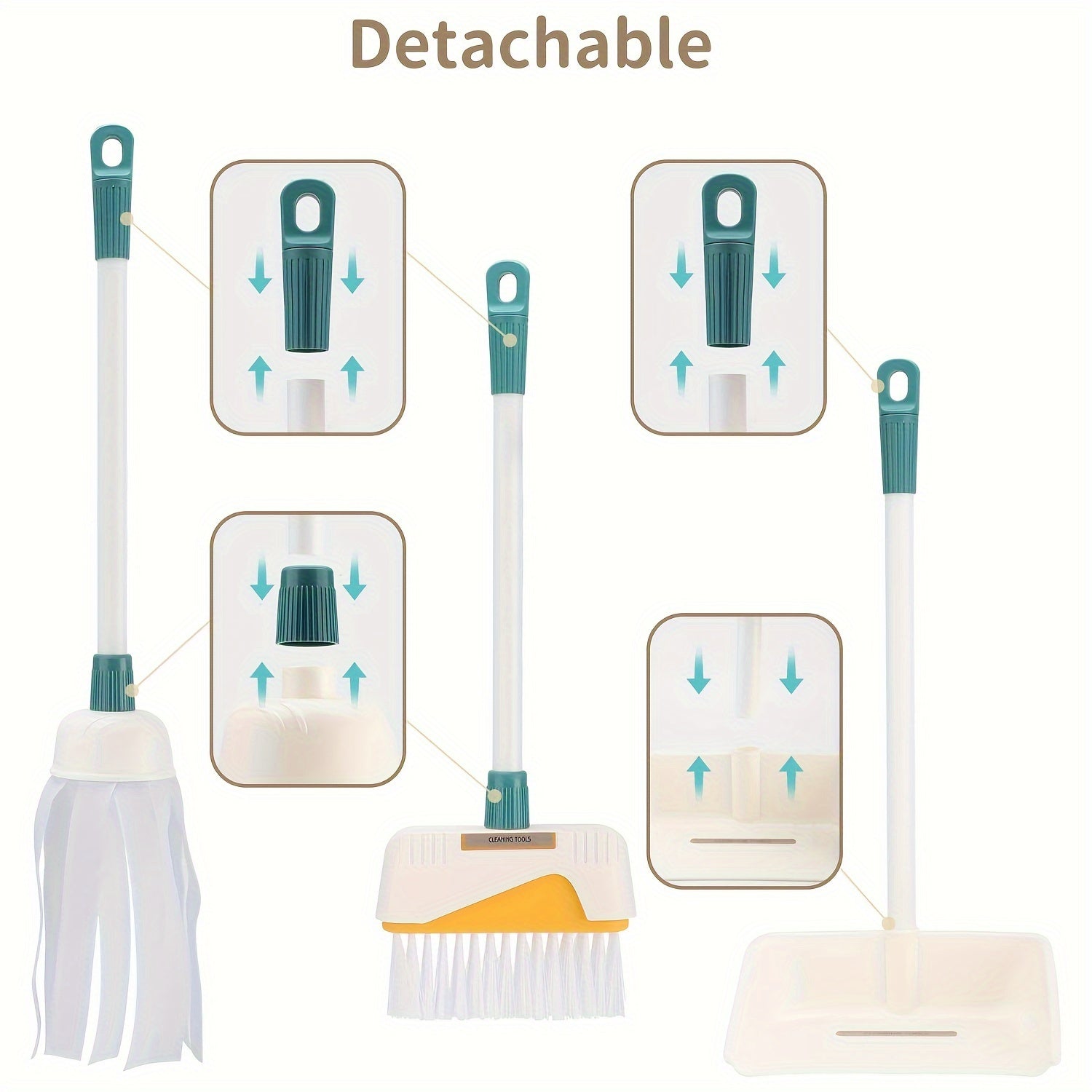 12pcs Pretend Play Cleaning Set Assorted Colors