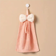 2pcs Bow Hanging Towel Soft and Absorbent for Quick Drying Hands & Dishes