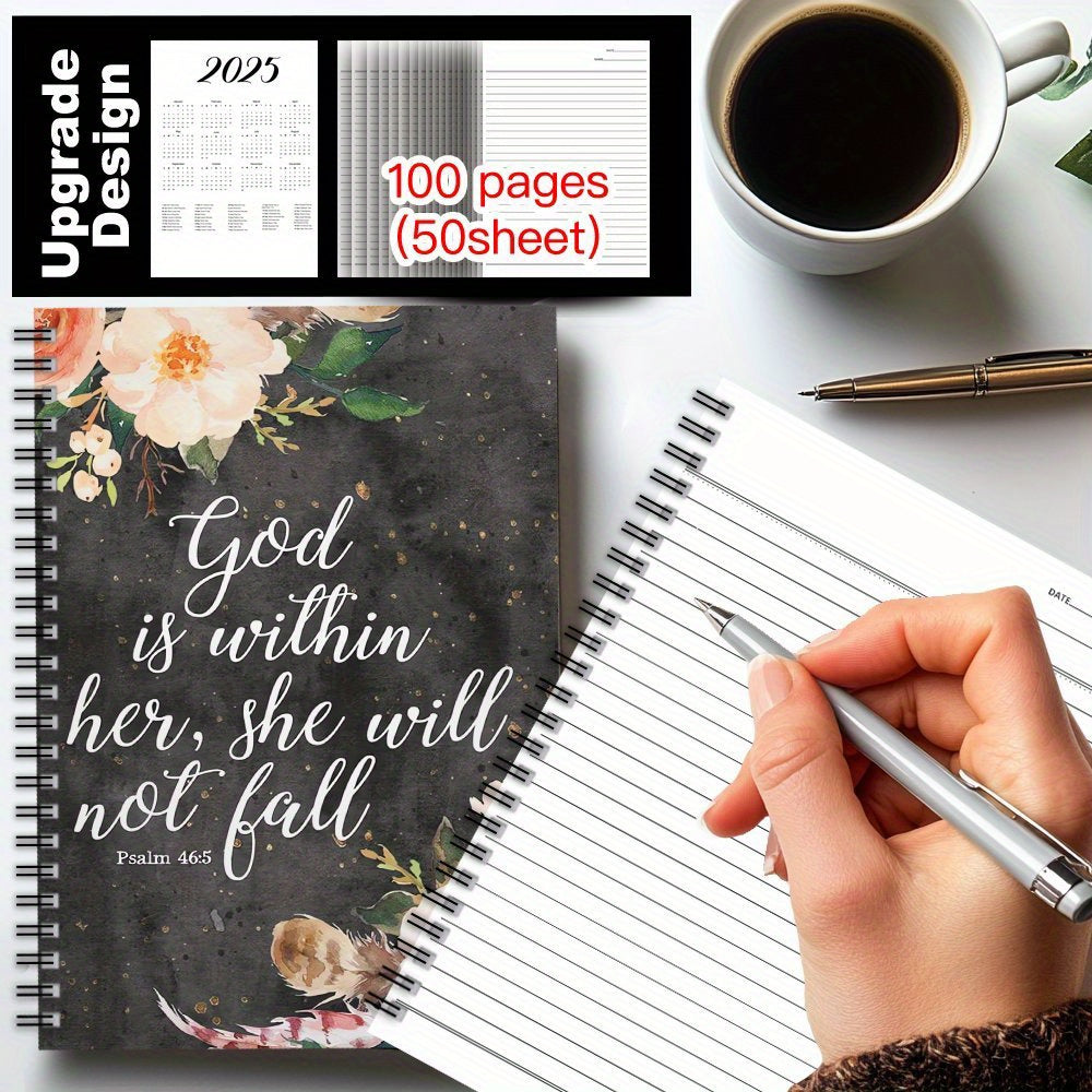 Watercolor Floral Notebook Bible Verses Gift for Women