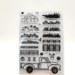 Christmas Truck Creative Painting Tools Silicone Transparent Stamp