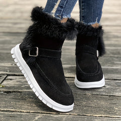 Women's Plush Lined Snow Boots Winter Warm Flat Outdoor Boots