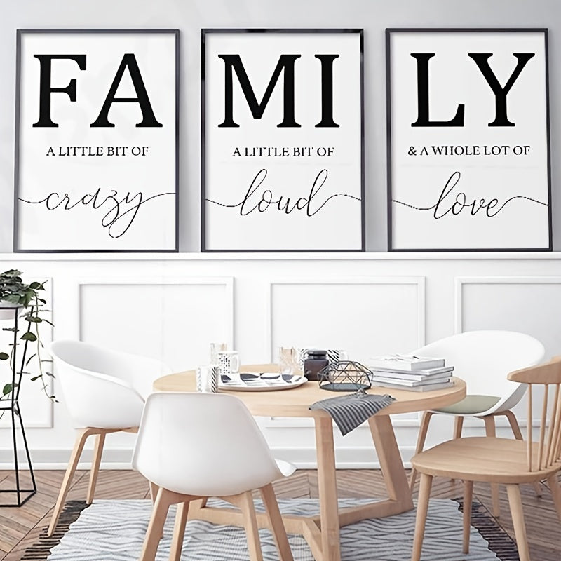 3pcs Family Wall Poster Canvas Painting