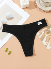 7pcs Seamless Solid Thongs Stretchy Intimates Panties Women's Lingerie
