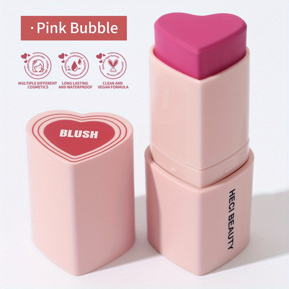 Cream Heart Blush Stick Candy Rose