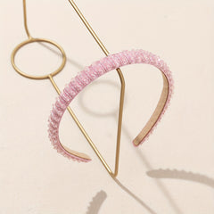 Baroque Crystal Beaded Headband Wide Head Hoop Glitter Headdress