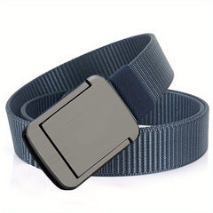Dark Grey Square Alloy Belt for Business and Leisure