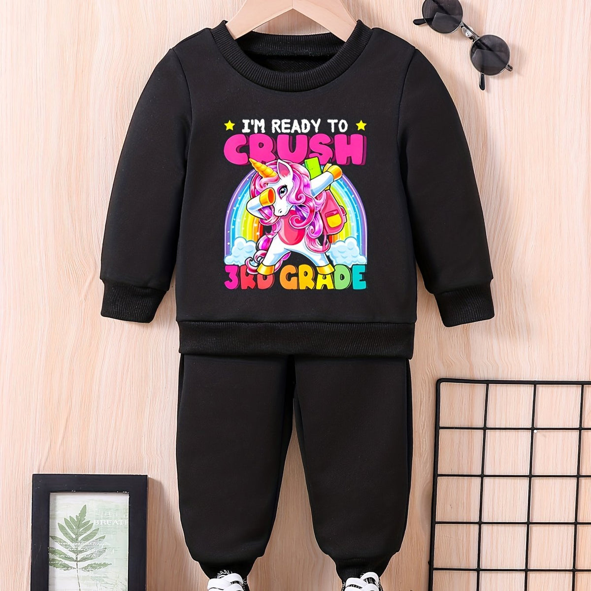 Baby Unicorn Casual Outfit Long Sleeve Sweatshirt Trousers Set