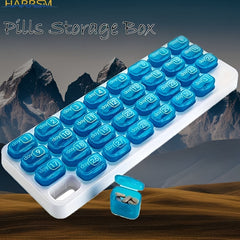 Plastic 31 Compartment Pill Storage Box with Date for Outdoor Use