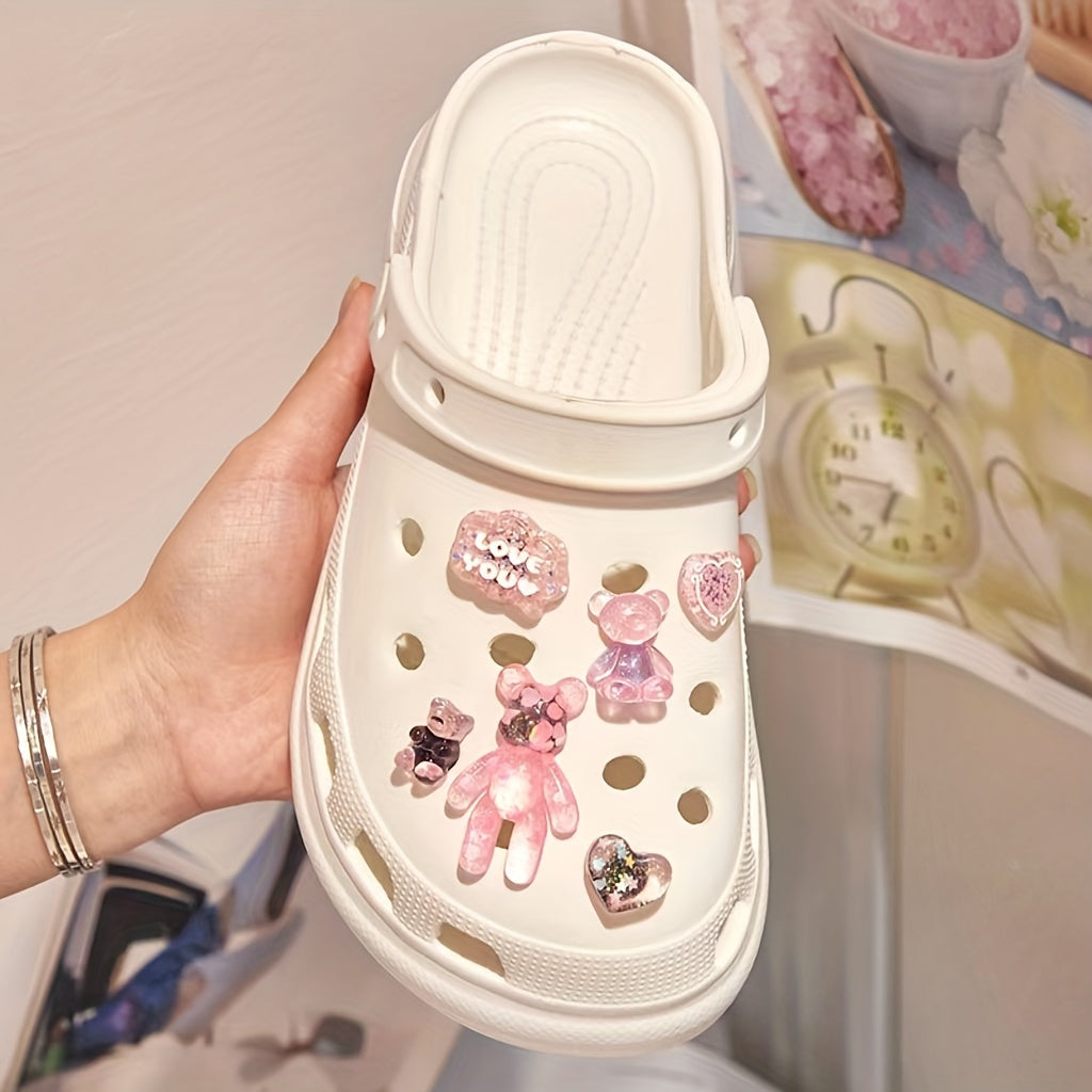 12pcs 3D Bear Shoe Charms Slipper Accessories Ornaments