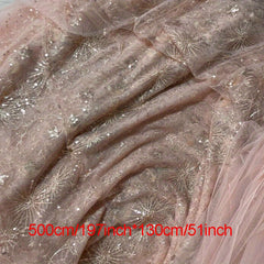 Fairy Star Moon Sequin Embroidery Mesh Fabric for Wedding Dress